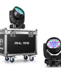 BeamZ MHL1912 wash moving head 2 stuks in flightcase - 19x 12W LED's,