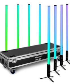 BeamZ Zelos LED Tube set van 8 stuks in flightcase - Met 360° RGBW/CW