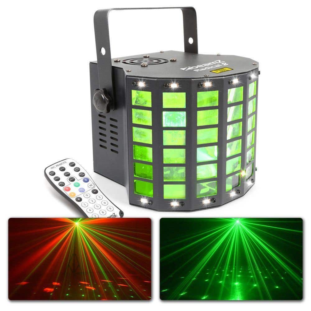Retourdeal - BeamZ Radical II Derby met laser en strobo 3-in-1 effect