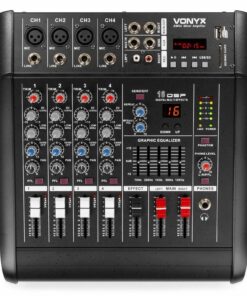 Vonyx AM5A 5-kanaals muziekmixer met ingebouwde 1000W versterker
