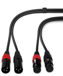 PD Connex Kabel 2x XLR Male - Female 12m Zwart