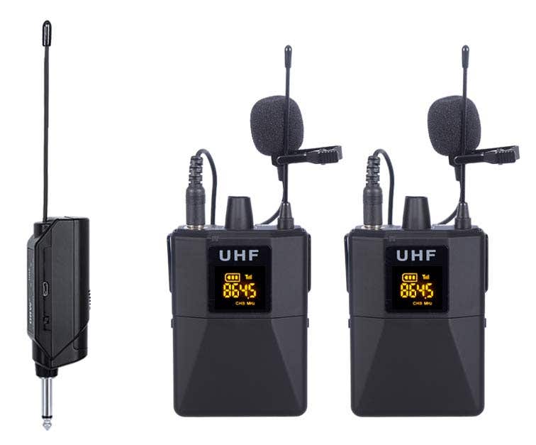 E-Lektron U-2B draadloze plug-in UHF microfoonset - 2 dasspeld