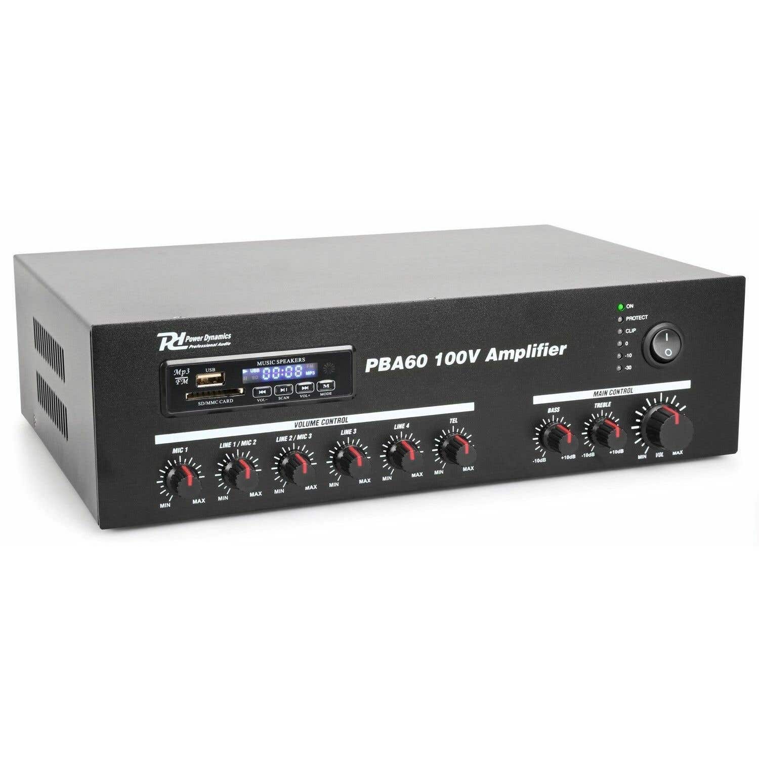 Retourdeal - Power Dynamics PBA60 100V versterker 60W met mp3 speler,