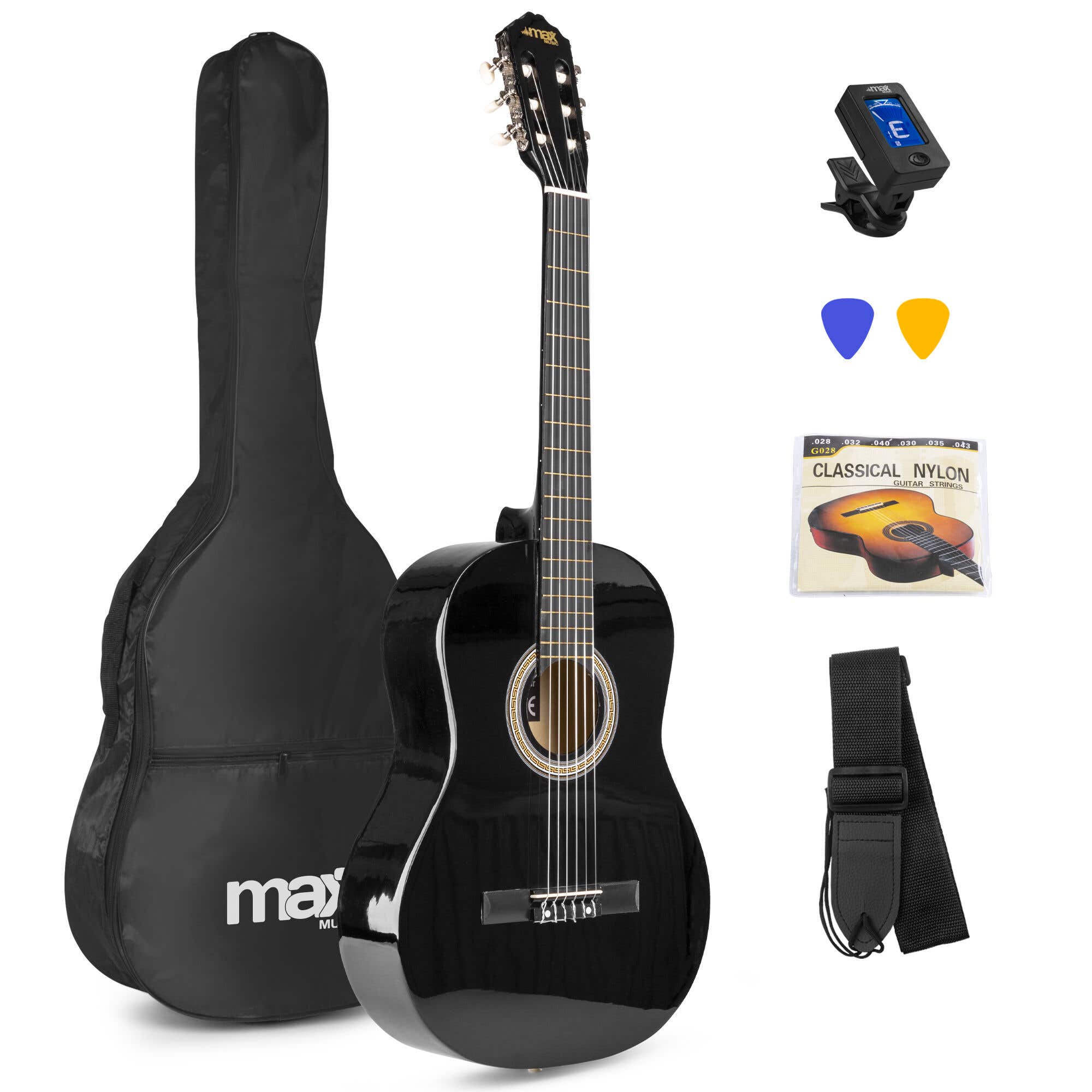 MAX SoloArt klassieke akoestische gitaar (39") - 4/4 - Starterset -